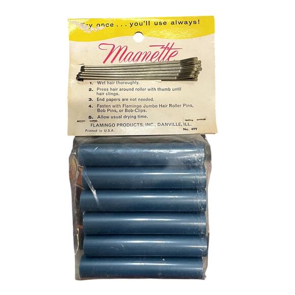 NOS Vintage Magnette 12 pack of Small Rollers with Large Bobby Pins - Picture 2 of 2